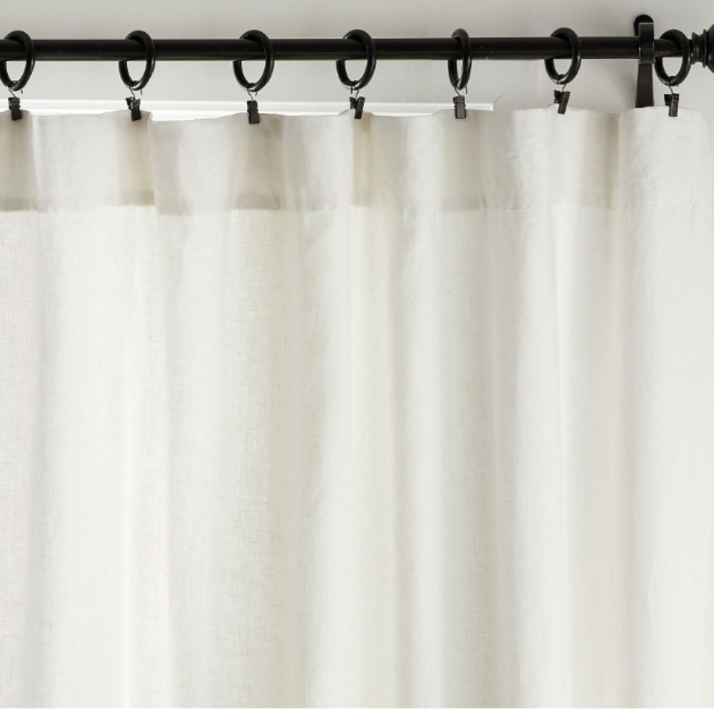 Pottery Barn Belgian Linen Lined Curtain Ivory 100" X 96"
